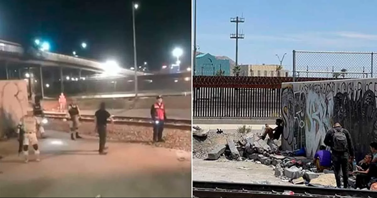 En las imágenes se observa que los migrantes discuten con los uniformados.