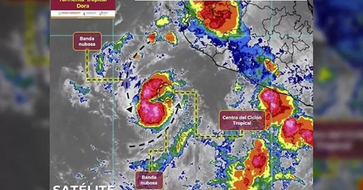 Tormenta tropical Dora ocasionará lluvias muy fuertes al occidente del país