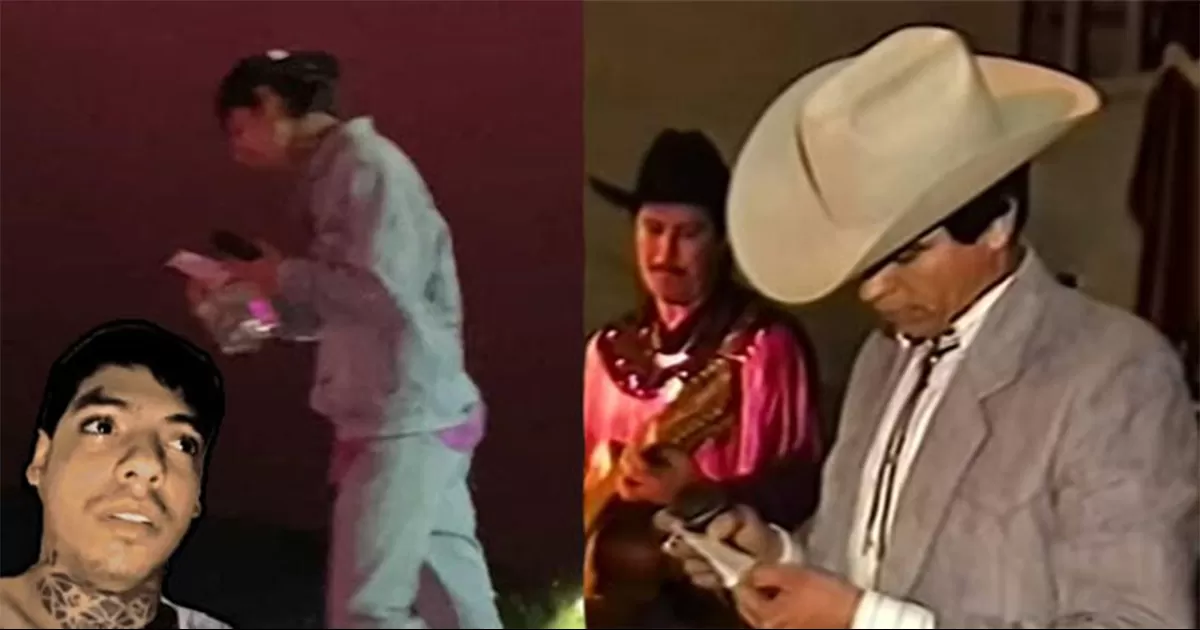 En un clip difundido en redes sociales se puede apreciar al cantante de corridos tumbados recibiendo un extraño mensaje del público