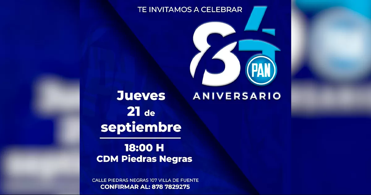 Comité Municipal del PAN festejará el 84 aniversario de su fundación