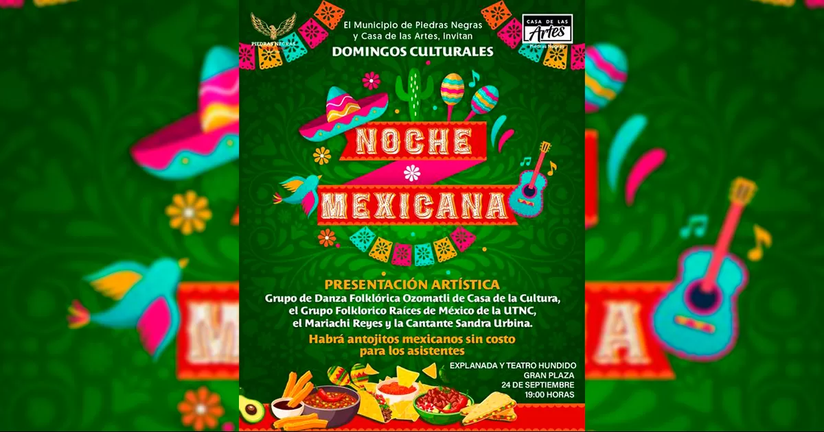 El evento será a partir de las 7 p.m., habrá antojitos sin costo y un programa artístico.