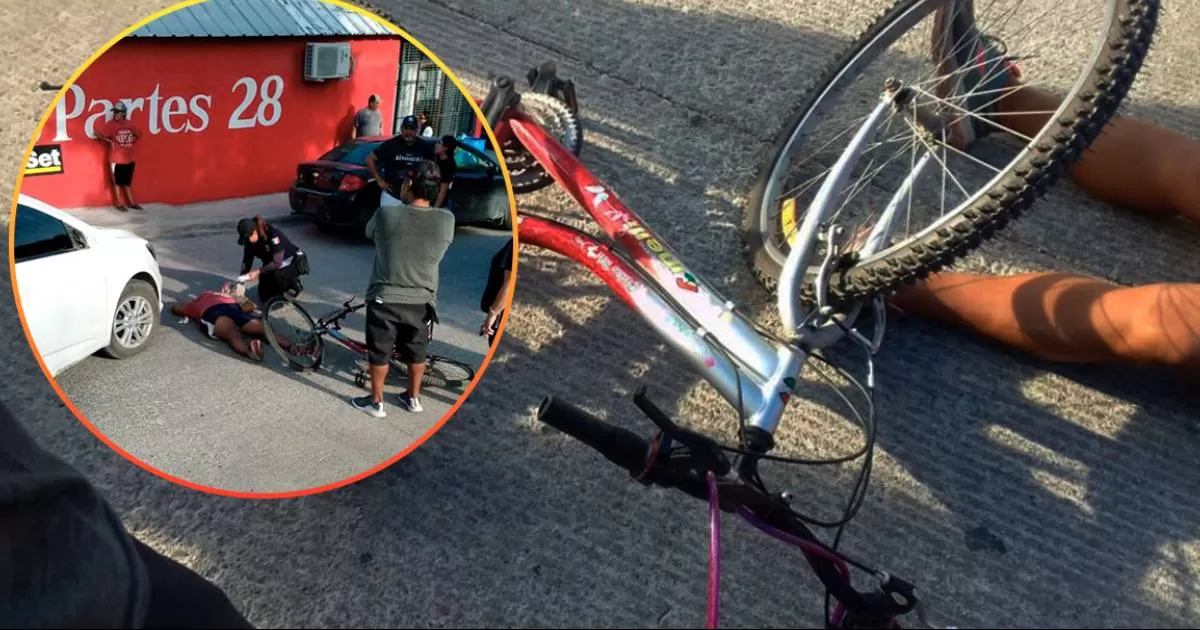 Lesionada mujer ciclista en accidente en Acuña