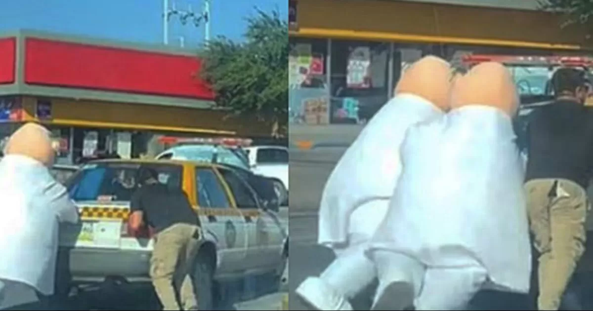 Ni Batman ni el Chapulín Colorado… botargas de Simi empujan un taxi