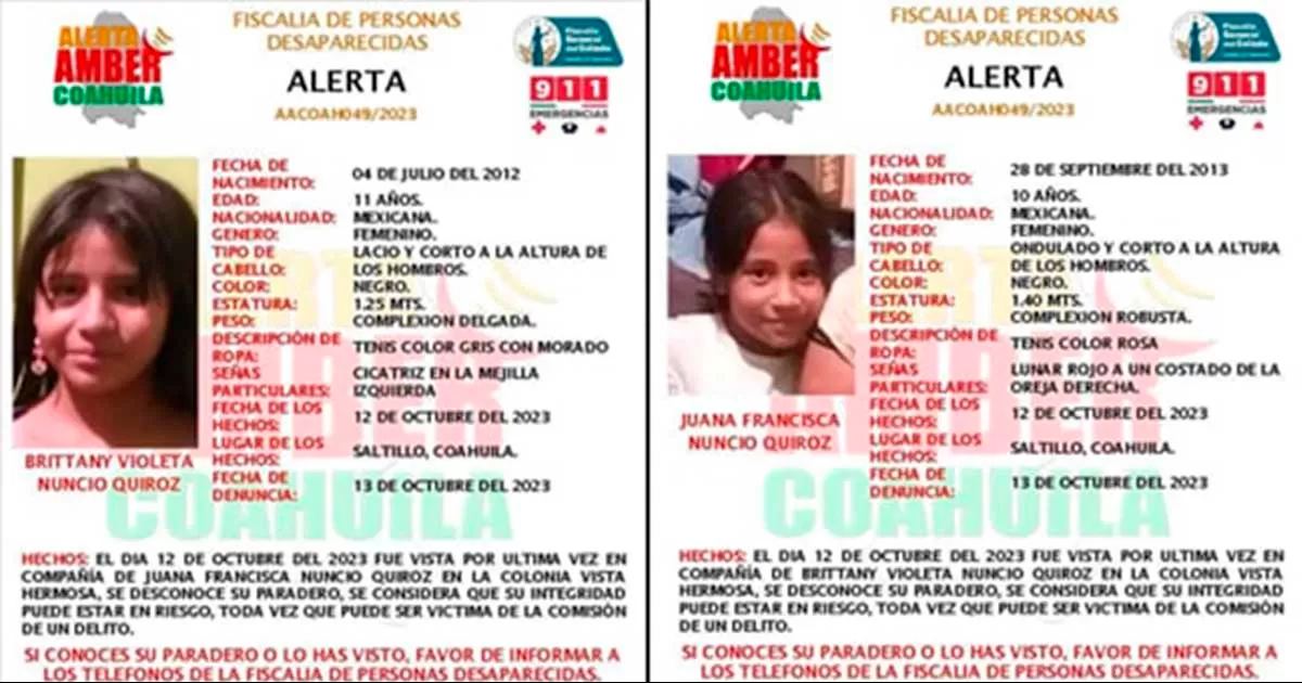 Hermanitas desaparecidas en Saltillo sufrían de violencia y abandono por parte de sus padres