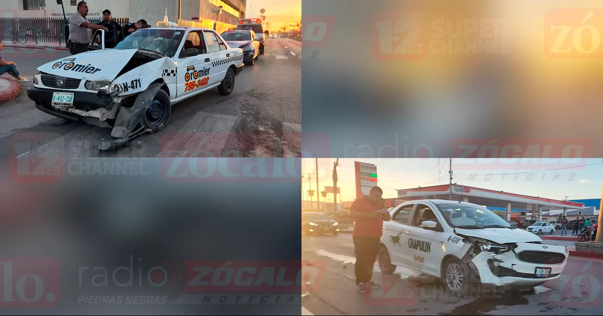 Taxi al pasarse alto choca contra taxi en H. Colegio y México