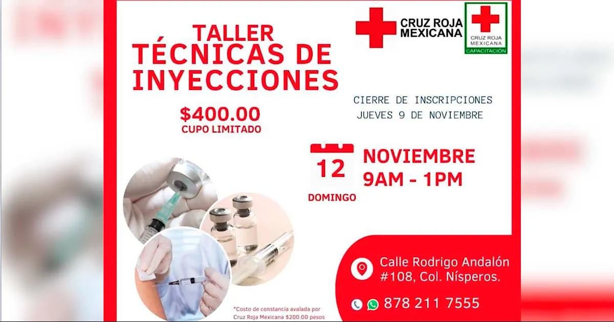 Prepara Cruz Roja taller de Técnica de Aplicación de Inyecciones