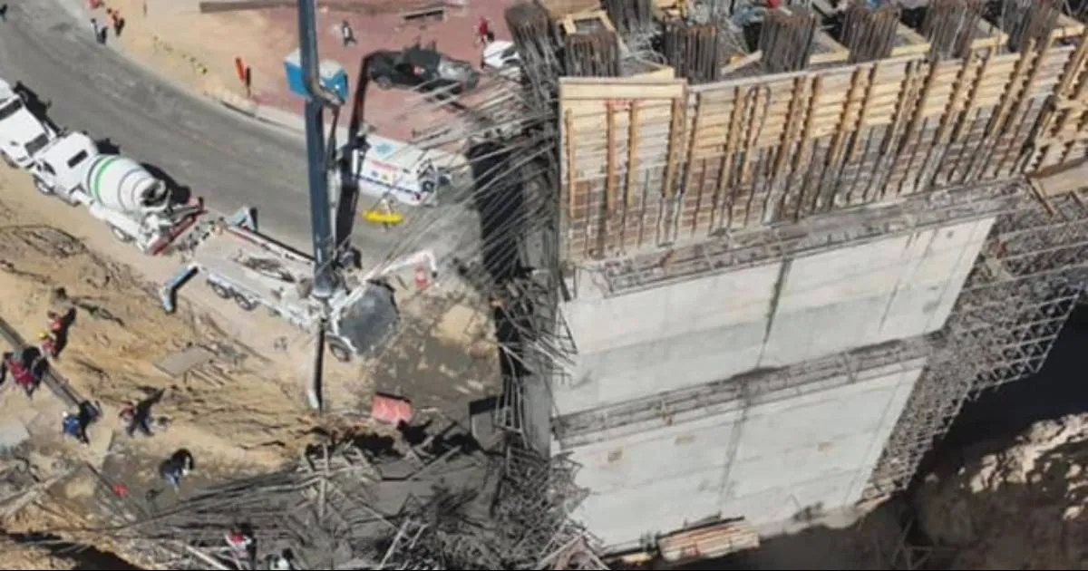 Tres heridos tras colapso de andamio en obras de la Pachuca- Huejutla