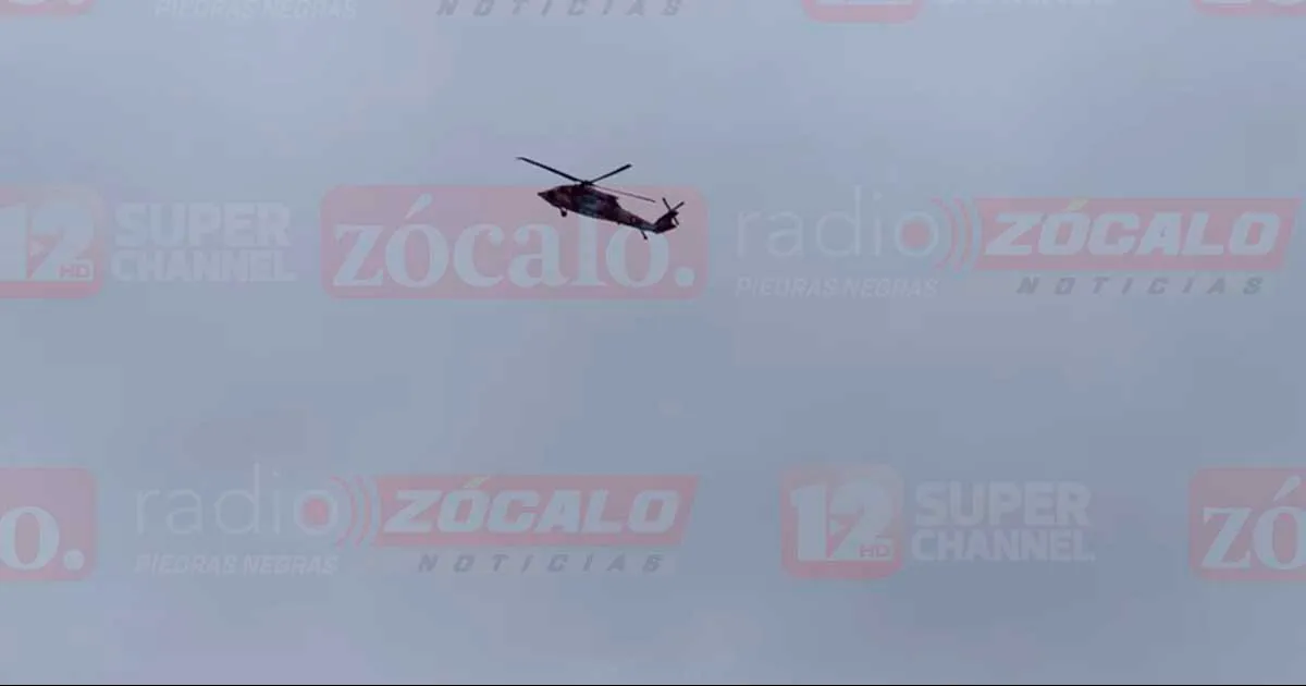 Elementos de la GN realizaron sobrevuelos de seguridad sobre el bulevar Venustiano Carranza y sus alrededores, al ser un sector donde más transitan migrantes rumbo al río Bravo.