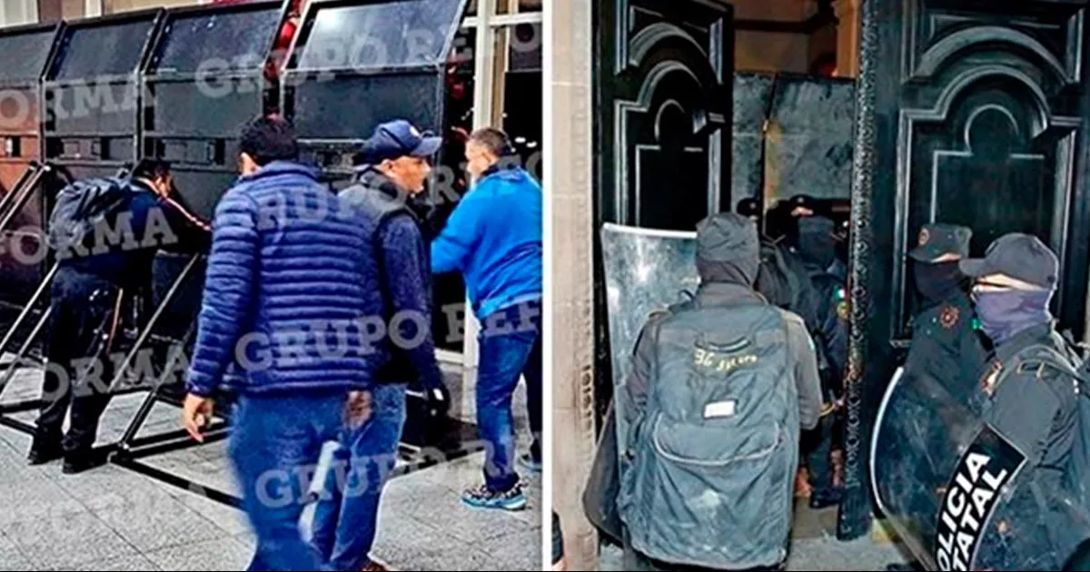 Fuerza Civil y grupo antimotines blindan el Palacio estatal y la Torre Administrativa horas antes del iniciar licencia de Samuel García.