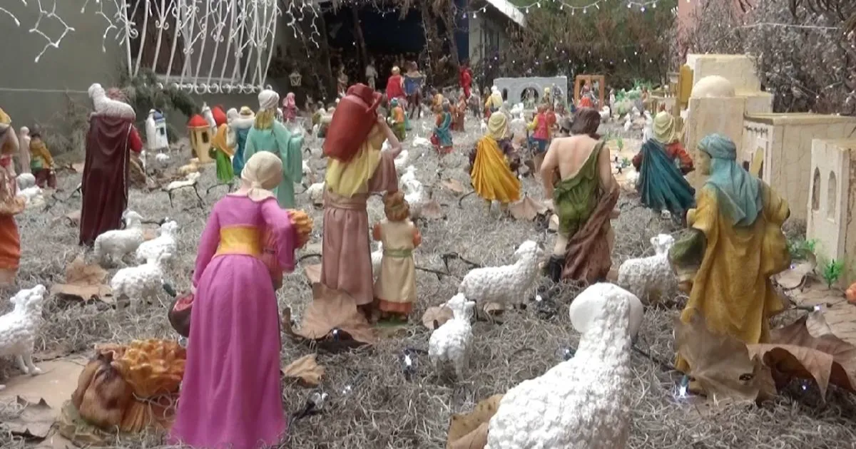 Se usaron cerca de 200 piezas, entre pastores, animalitos y otros elementos