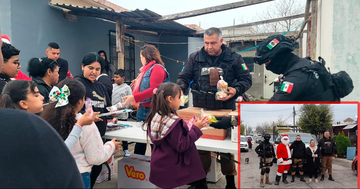 Como parte de su cercanía con la ciudadanía, repartieron dulces y juguetes a todos los que se reunieron en el punto.