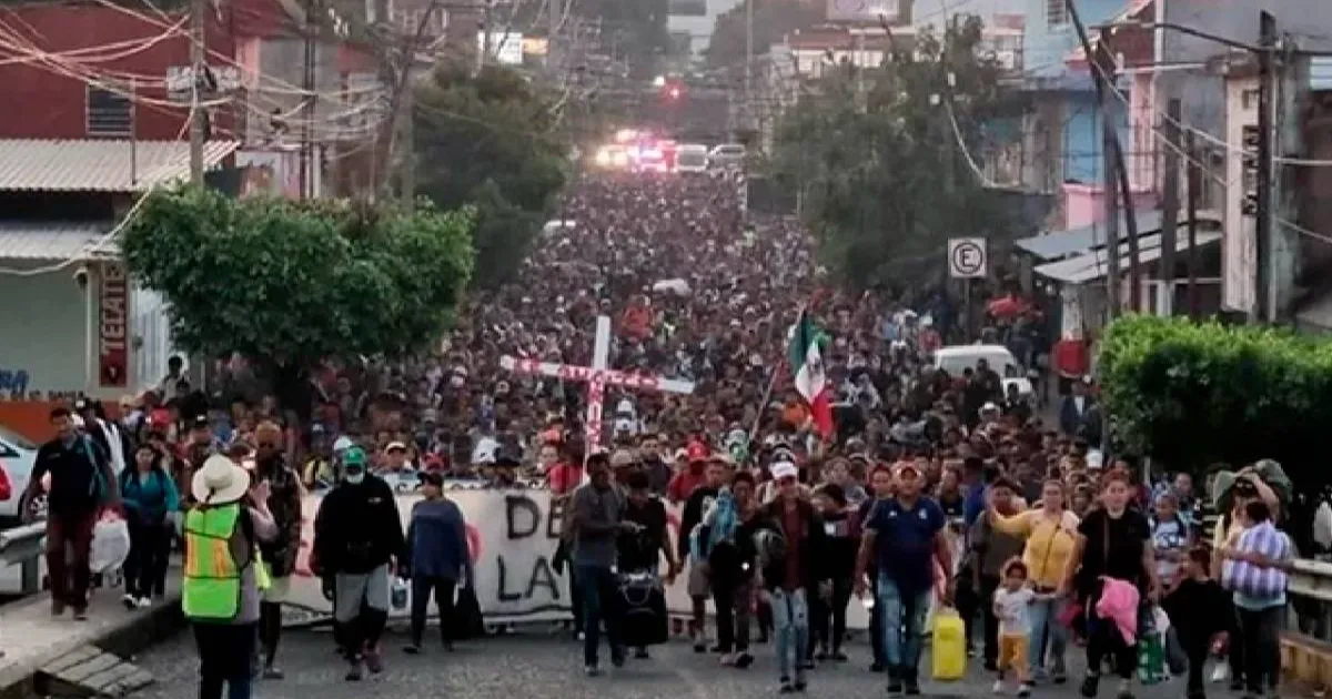 Parte de Tapachula caravana migrante previo a Navidad