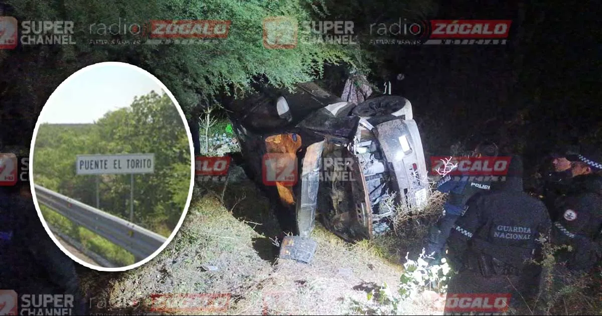 Segunda volcadura en el mismo puente, "El Torito" en el tramo Zaragoza-Acuña