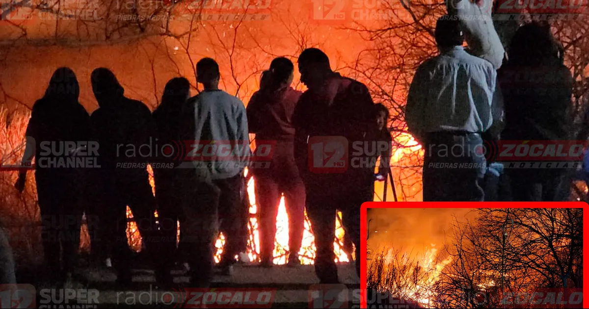 Fuerte incendio forestal en el río Laguito Mexicano