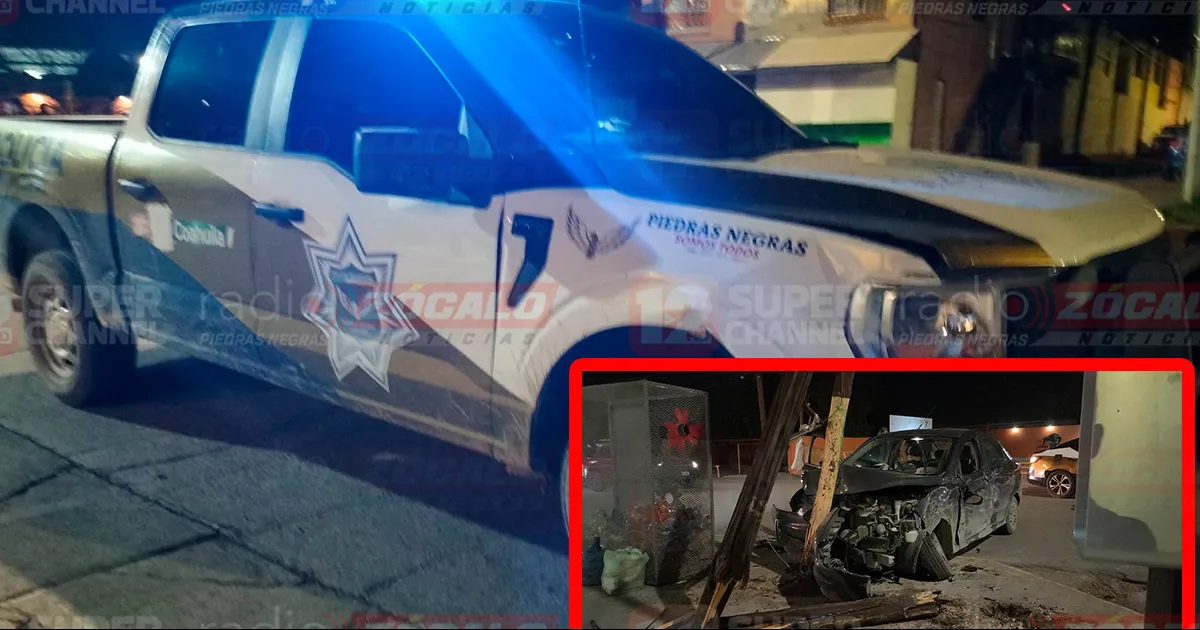 Patrulla Impacta un vehículo tras invadir carril