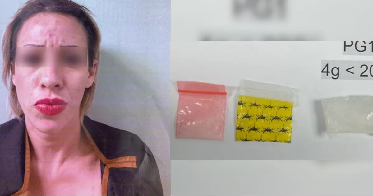 Agentes del CBP le descubrieron un envoltorio que la mujer llevaba escondido entre su ropa, pero antes de ingresar a la celda del condado le encontraron otras dos bolsas pequeñas con metanfetaminas