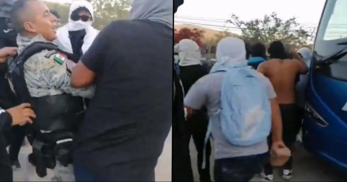 Normalistas de Ayotzinapa retuvieron a 10 elementos de la Guardia Nacional; ya fueron liberados