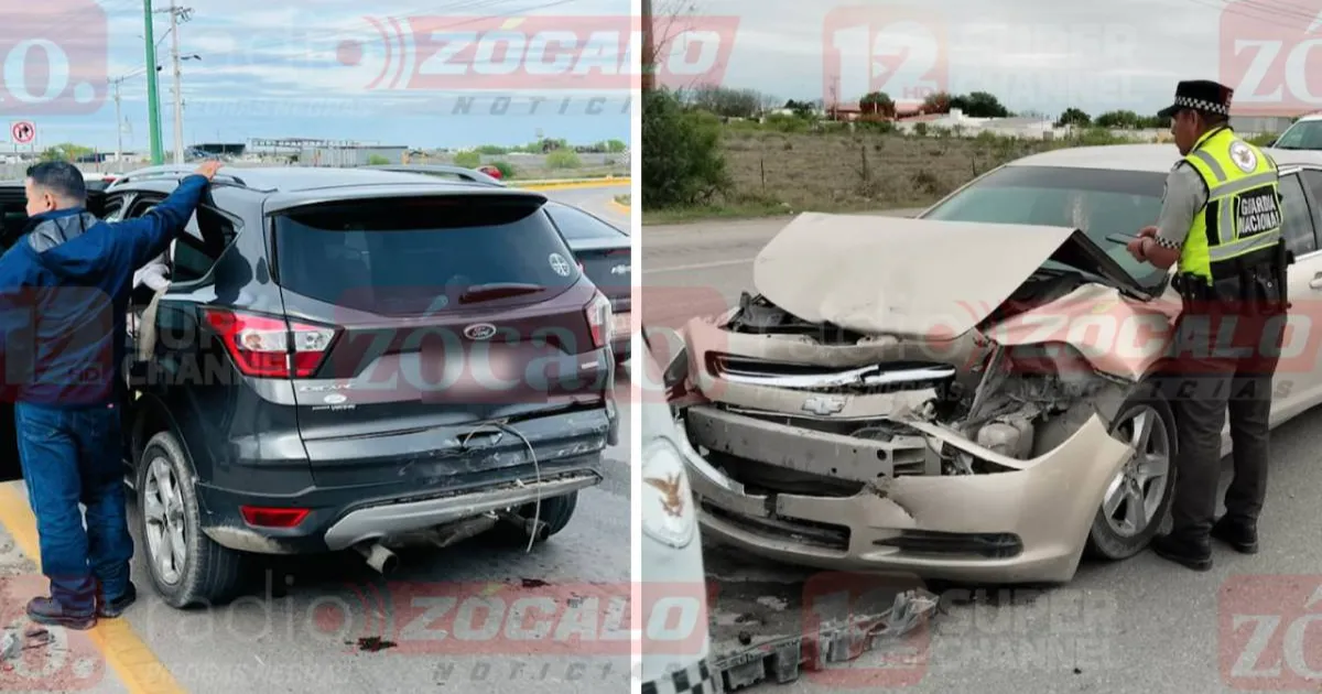 Conductor no alcanza a frenar y se estampa contra camioneta en la carretera 57