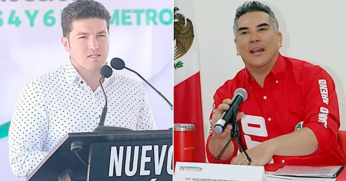 El Gobernador de Nuevo León, el emecista Samuel García, y el dirigente nacional del PRI, Alejandro Moreno, se confrontaron en sus cuentas de X