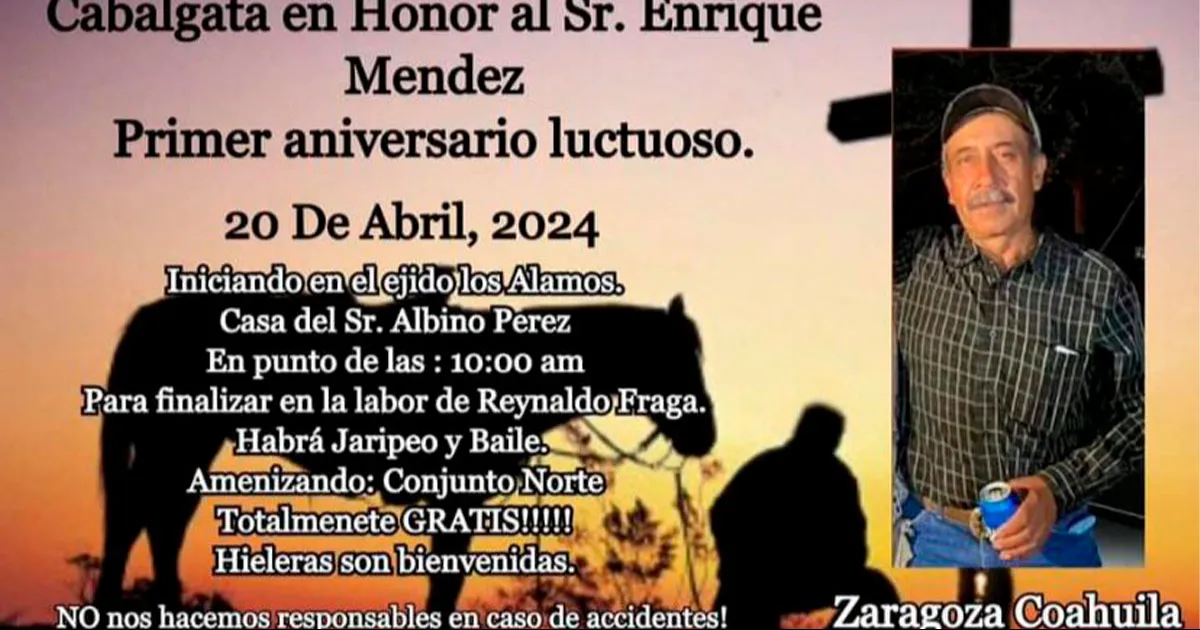 Cabalgata en memoria del Sr. Enrique Méndez: recorrido será de Morelos a Zaragoza