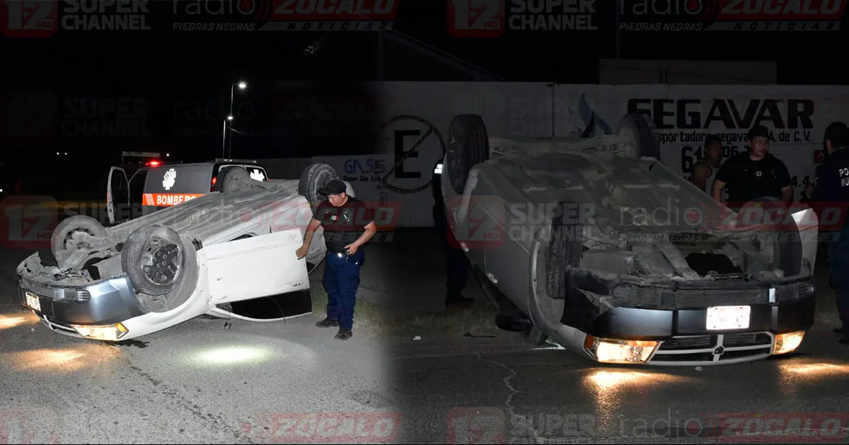 Volcadura en carretera deja dos lesionadas en Nueva Rosita