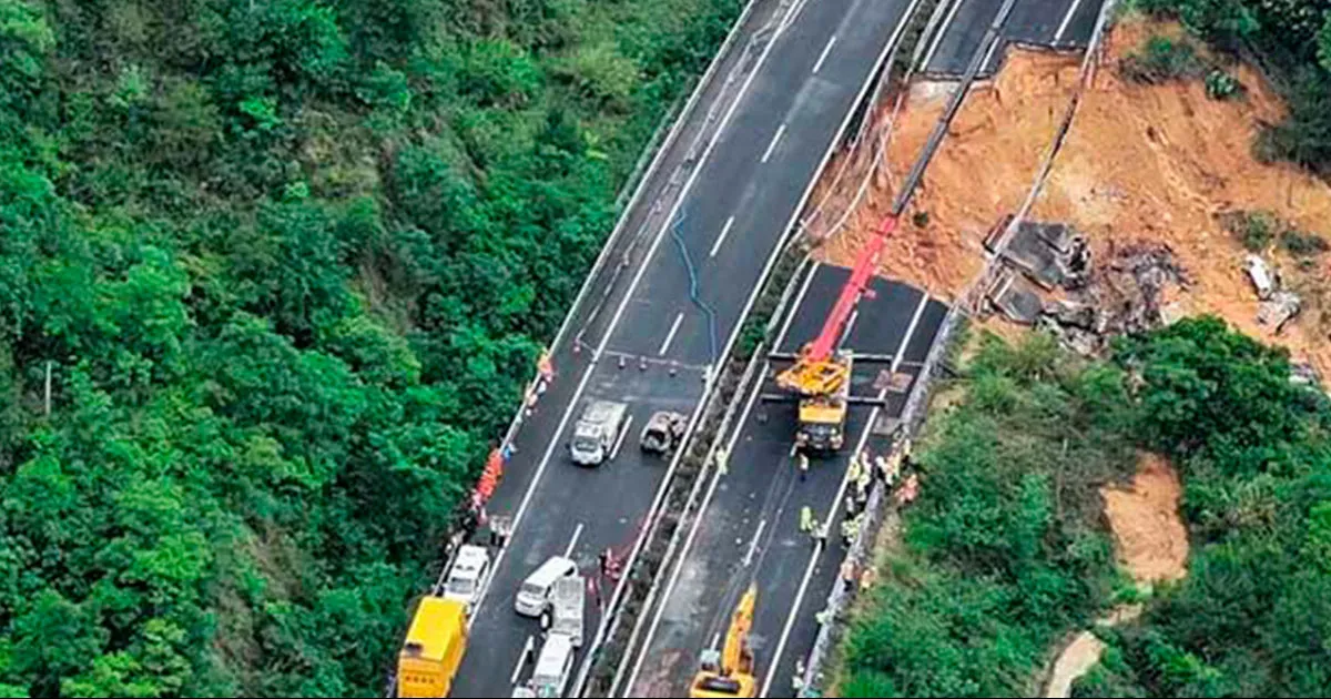 Colapso de una carretera en el sur de China deja 24 muertos