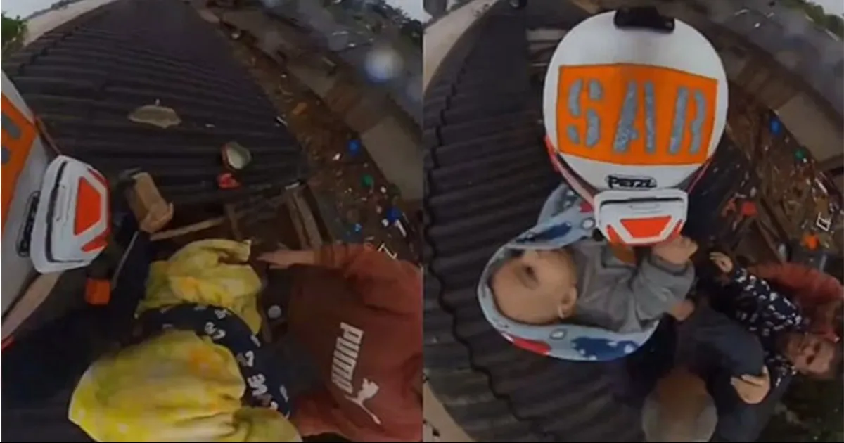 VIDEO: Soldados rescatan a bebé del techo de una casa tras fuertes inundaciones en Brasil