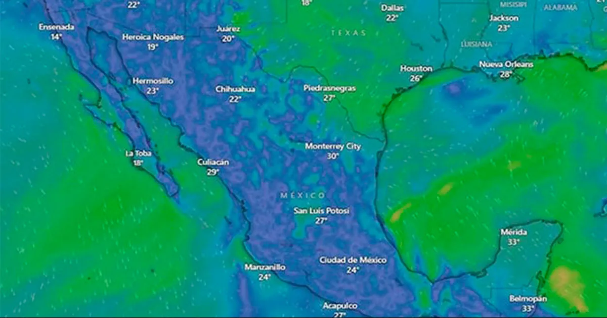 Durante este viernes, el frente frío número 50 se extenderá sobre el norte y noreste de México