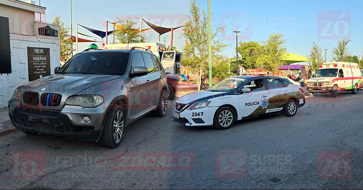 Embiste jovencito con su auto a otro por pleito en partido de fútbol en Macroplaza