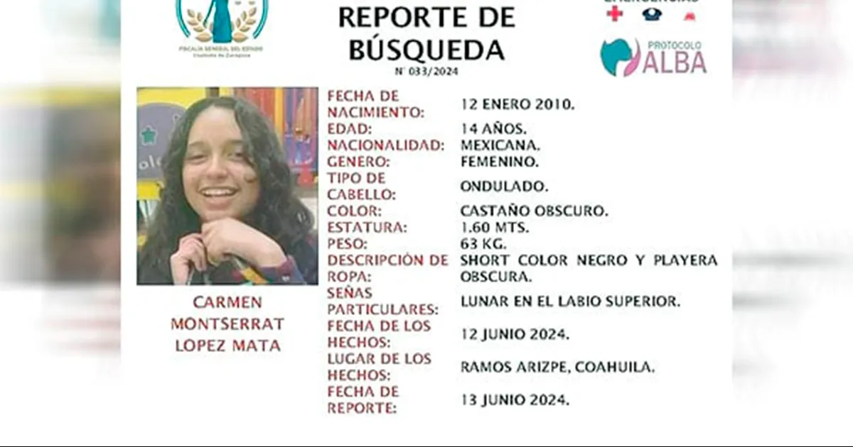 Buscan a adolescente reportada extraviada en Ramos Arizpe