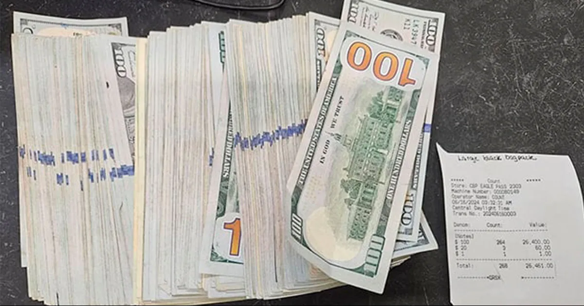 Confisca CBP 71 mil dólares en efectivo en Eagle Pass