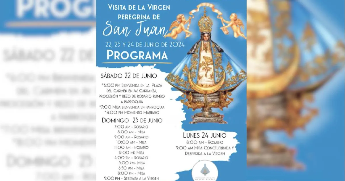 La imagen viajera de San Juan de los lagos estará todo el sábado y se le despedirá el lunes después de misa de 9:00