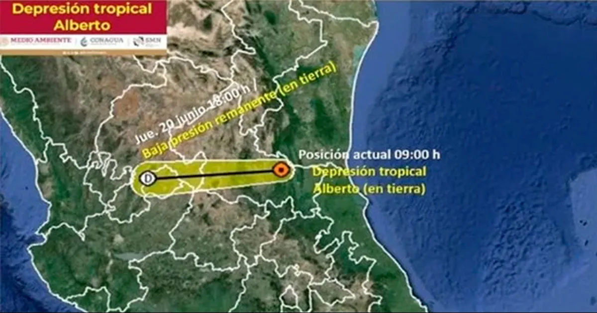 ‘Alberto’ se degrada a depresión tropical; siguen lluvias en varios estados