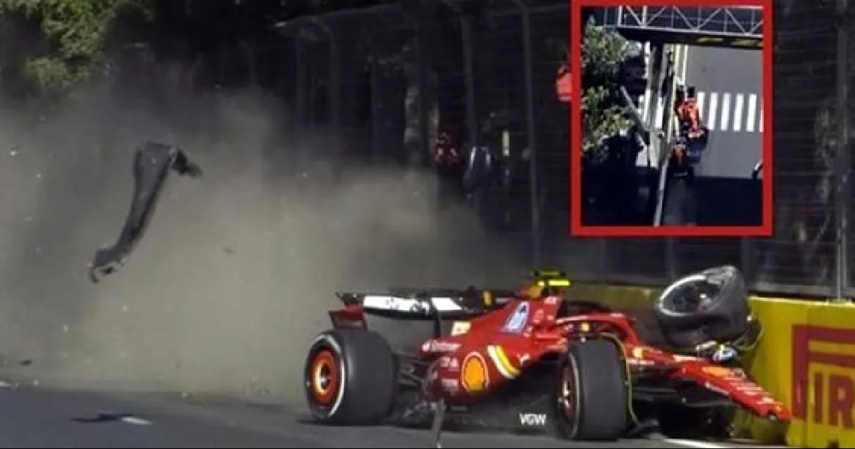 Coquetea Checo Pérez con podio en GP de Azerbaiyán, lo choca Sainz y queda fuera