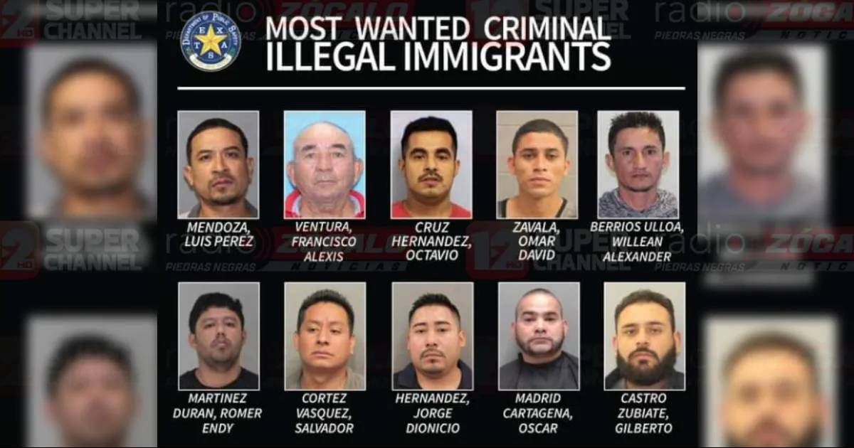 Hombres de diferente nacionalidad que están en la mira de los departamentos de ley en Texas.