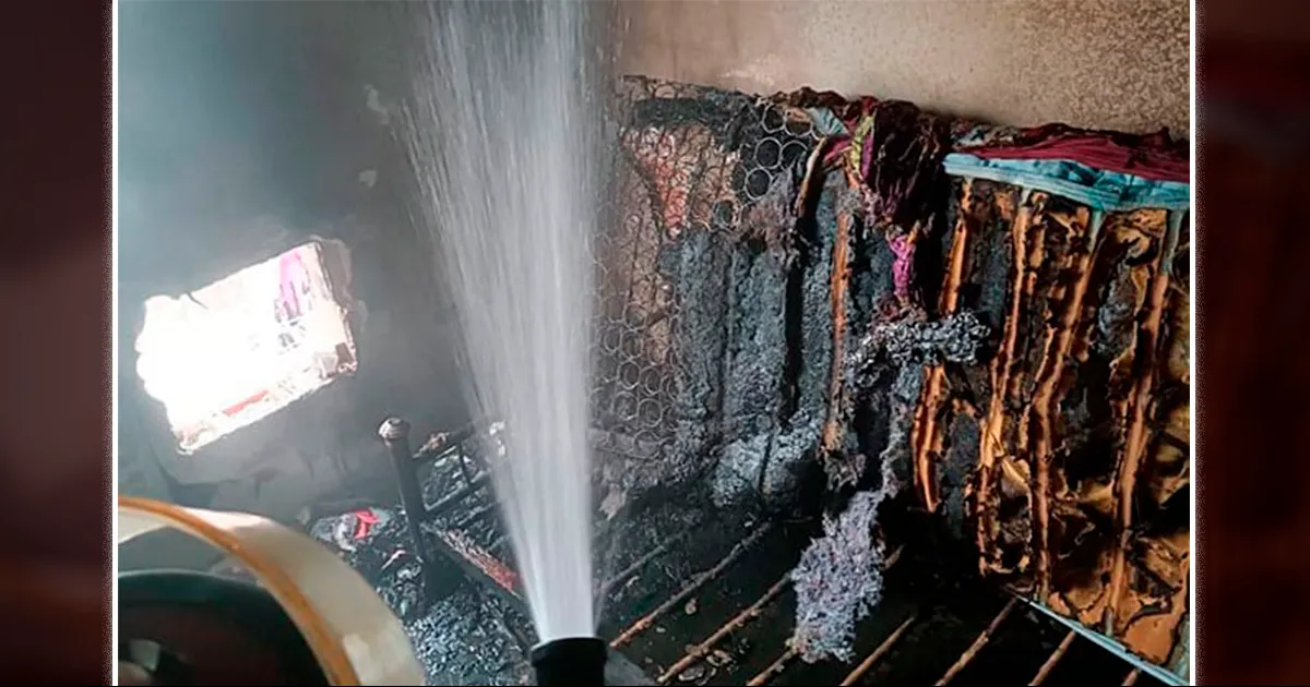 Intoxicada una mujer en incendio de vivienda en Acuña