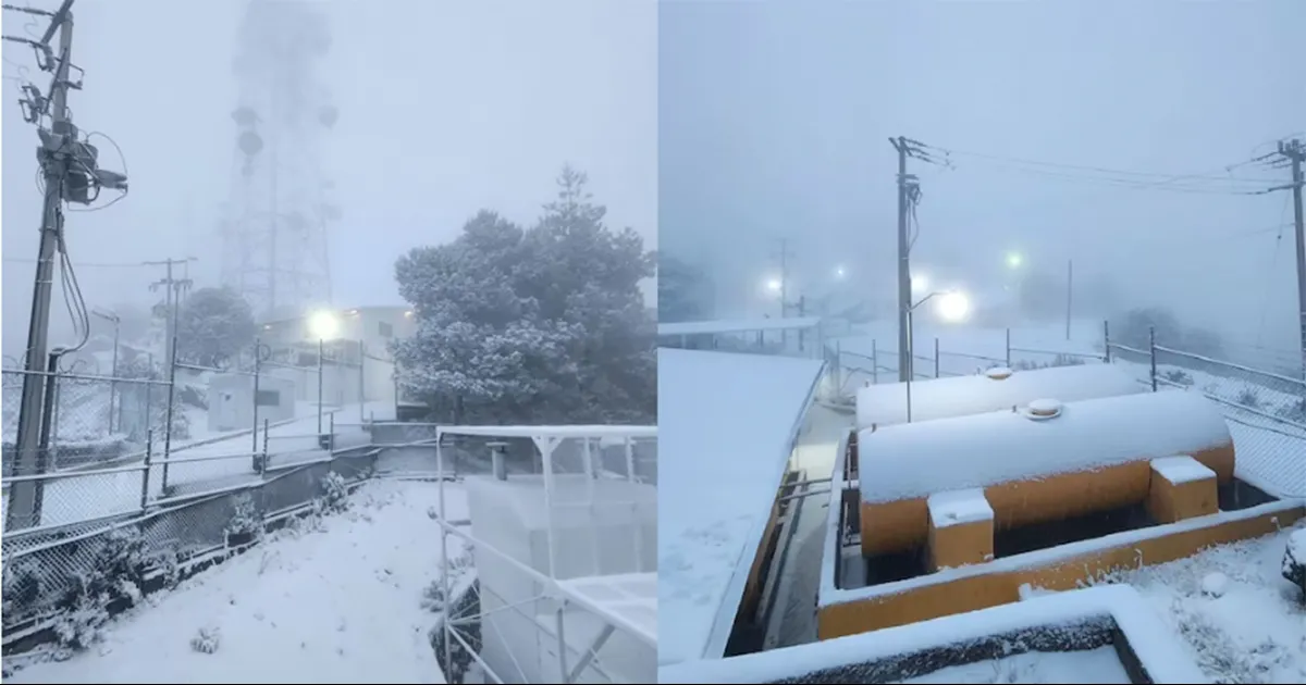 Como si fuera un escenario digno de cuento de Navidad, los habitantes de la zona del Estado de México amanecieron en medio de montañas de nieve.