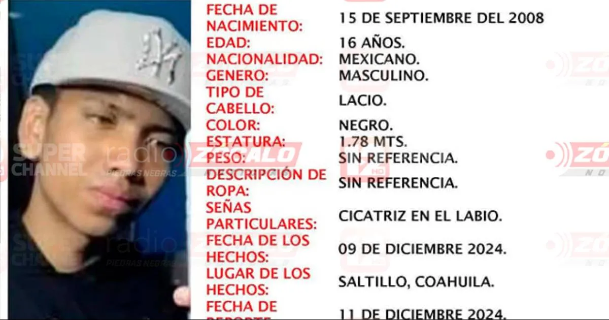 Fue visto por última vez en su domicilio en la colonia María de León, en Saltillo, hasta el día de hoy no se han tenido noticias de él.