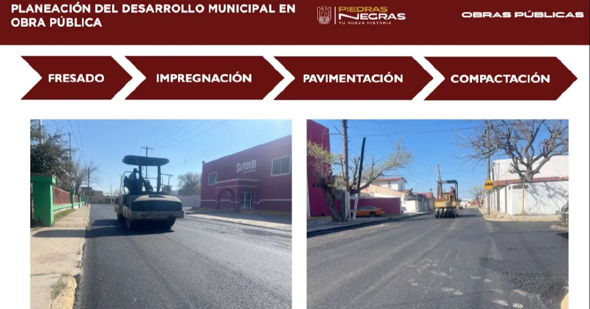 Las obras forman parte de la inversión de 3.6 mdp, recursos provenientes del REVUPE, dijo Luis Gibrán González, director de Obras Públicas de Piedras Negras