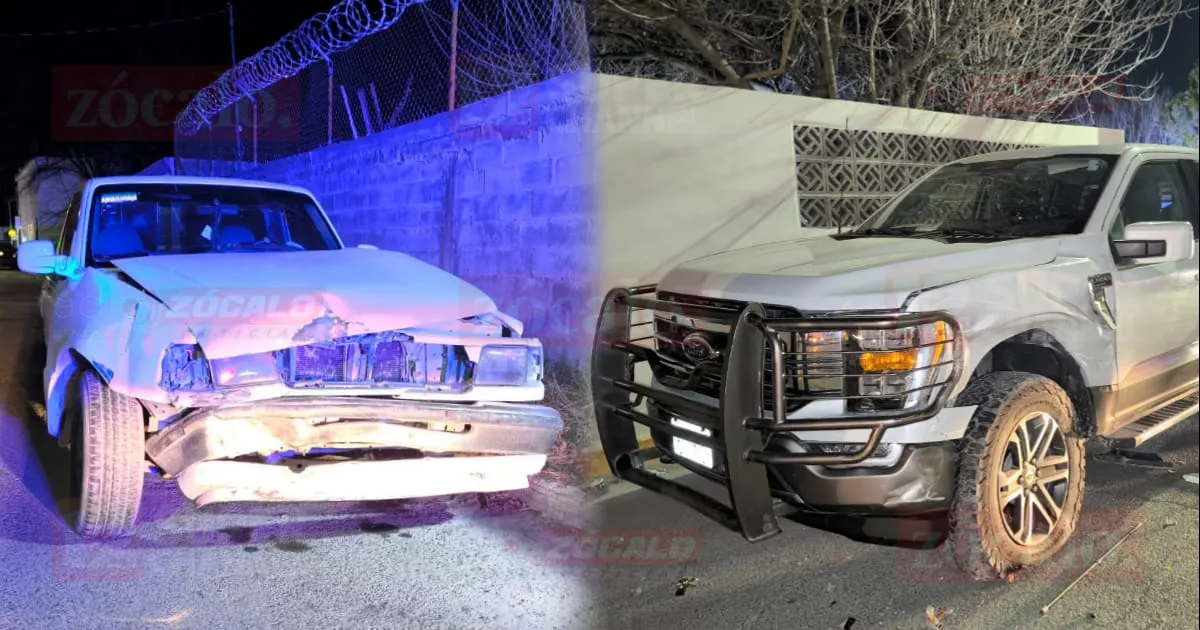 Se impactan camionetas en colonia Benito Juárez de Acuña
