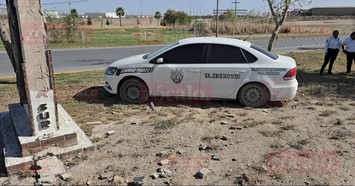 Vehículo de empresa de seguridad sufre accidente en el Libramiento República