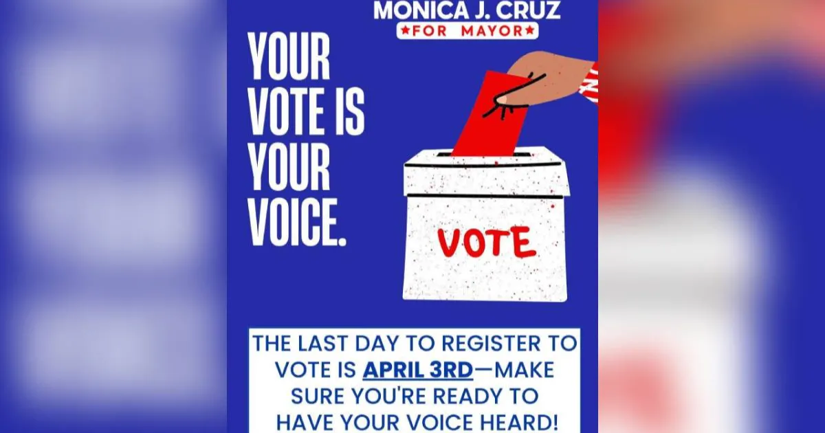 La candidata a mayor de Eagle Pass invitó a todos los residentes elegibles a verificar y completar su registro para garantizar que su voz sea escuchada en las urnas