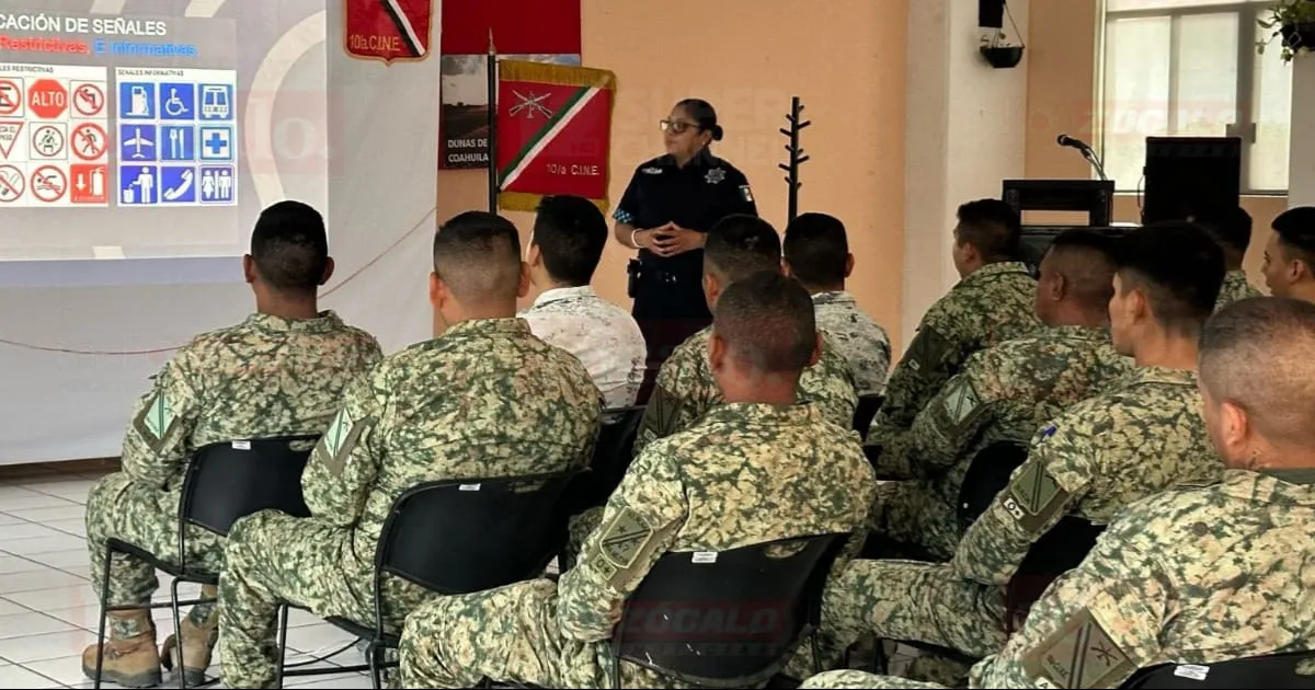 Imparten plática de seguridad vial a personal militar