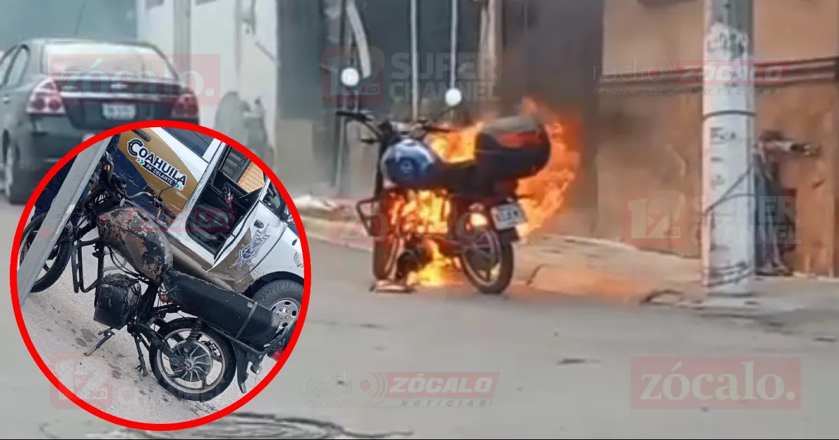 Se incendia moto de cobrador en la colonia Montes