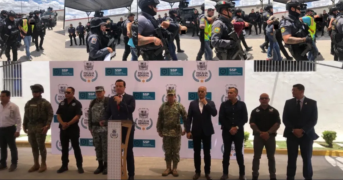 Presenta FGE a los detenidos, armas decomisadas en un total de 4 viviendas cateadas.