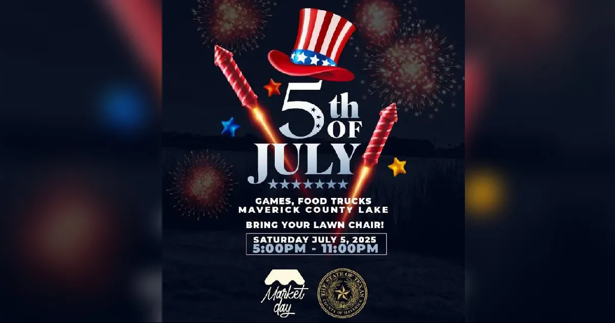Todo listo para el Market Day patriótico en el corazón del Condado de Maverick