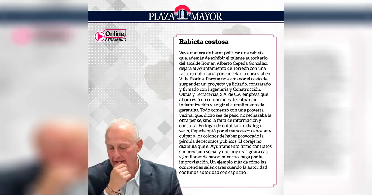 Un ejemplo más de cómo las ocurrencias salen caras cuando la autoridad confunde autoridad con capricho.
