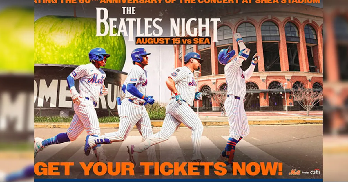 Los Mets celebran los 60 años del histórico concierto de los Beatles en el Shea Stadium