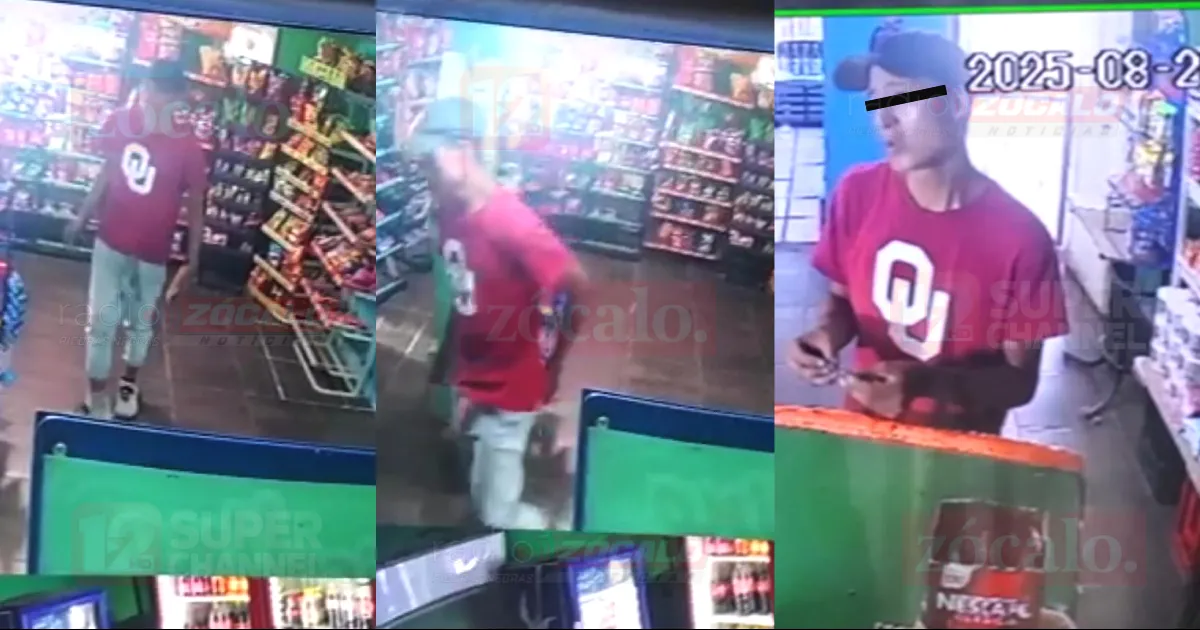 Captan a sujeto robando en tienda de abarrotes en la San Joaquín