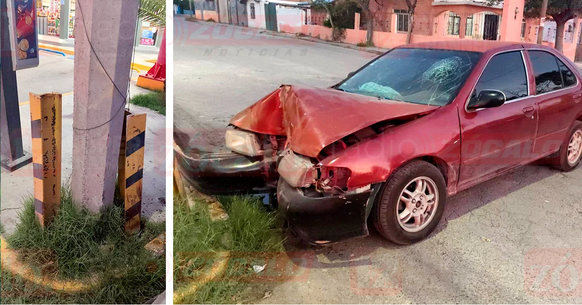 El automóvil presentó daños de consideración en la parte delantera y en el parabrisas.